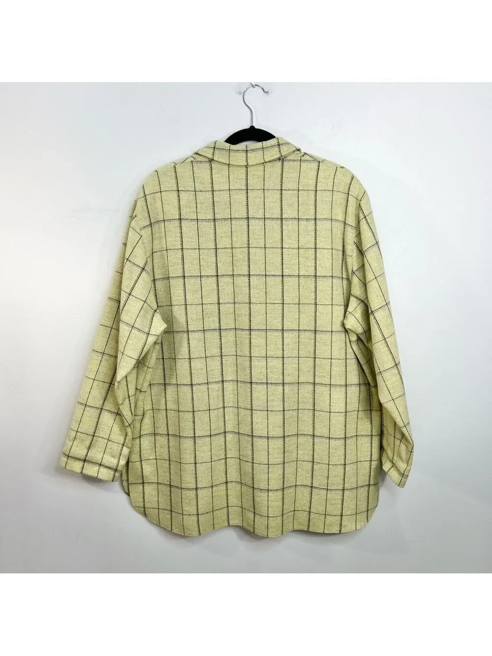 Eugen Klein Germany pale green boxy plaid 100% wool overshirt shacket 14 - Picture 5 of 15